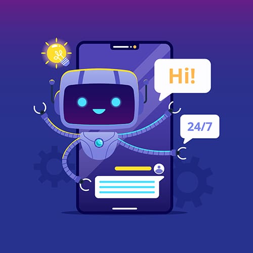 chat bot customer support illustration